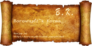 Borovnyák Kozma névjegykártya